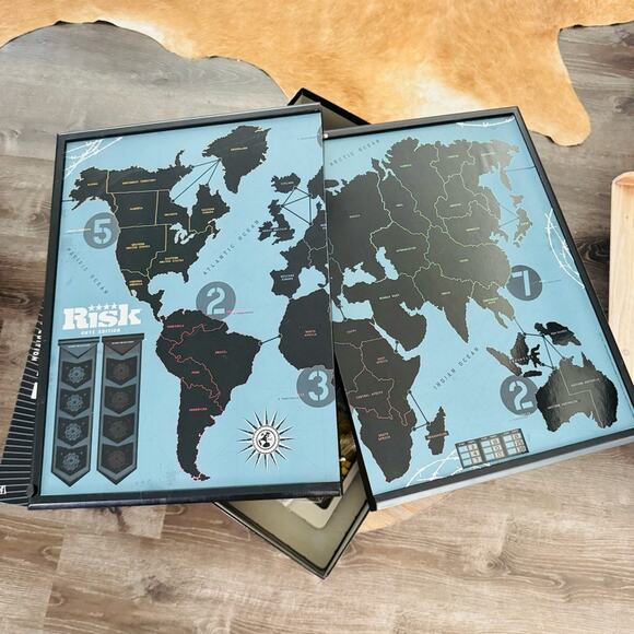 RISK Onyx Edition Collectible Limited Edition Board Game Oversize Black Grey Box - Picture 2 of 8
